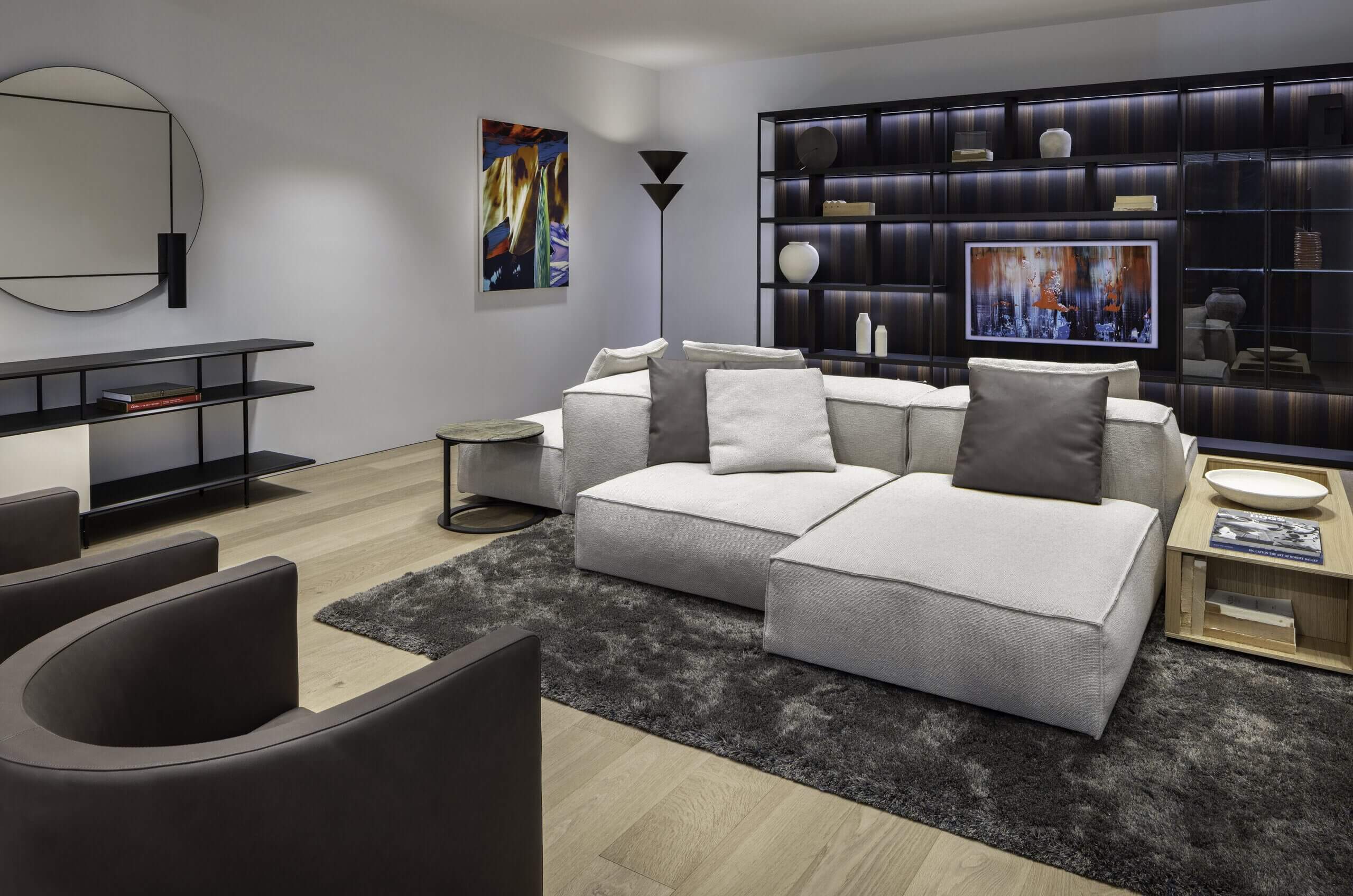 oro-showroom-lightbox-living-room-sectional-sofa-round-mirror oro showroom lightbox living room sectional sofa round mirror